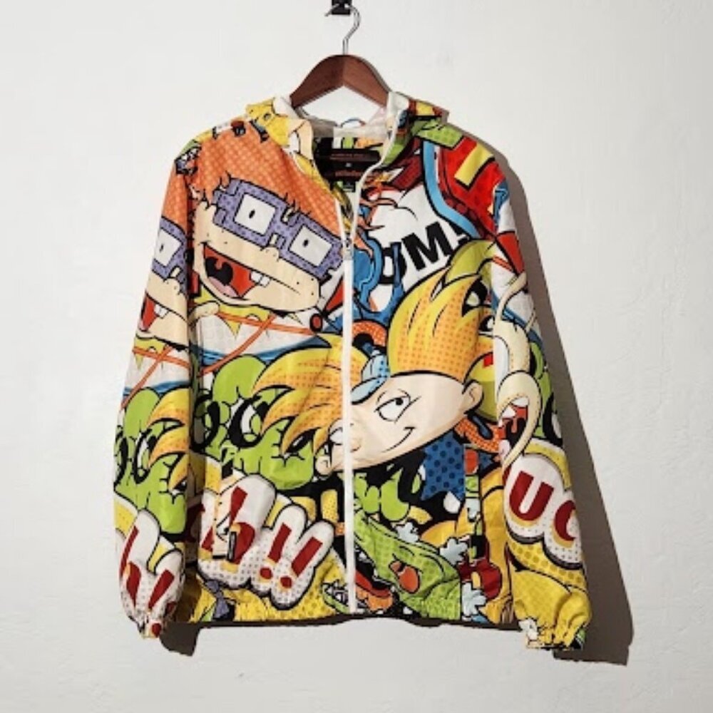 Members Only Nickelodeon Jacket 90s Cartoon Windbreaker Rugrats Rocko Hey Arnold
